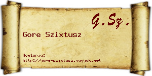 Gore Szixtusz névjegykártya